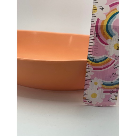 Vintage Melamine Cat Eye Shape Bowls Avocado Salmon MCM Retro Kitsch Cottagecore - Picture 10 of 10